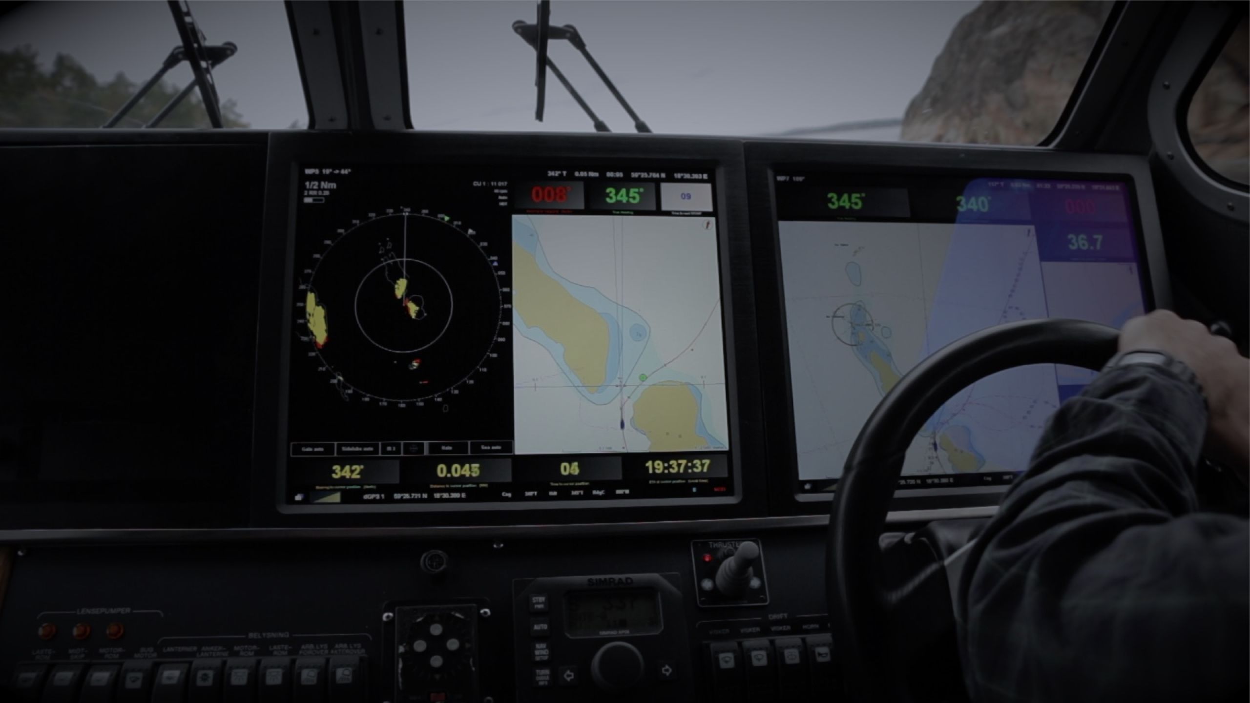 SeaCross Marine AB was sold to Adelis Defence Technology Group. Image shows navigation dashboard on a boat.