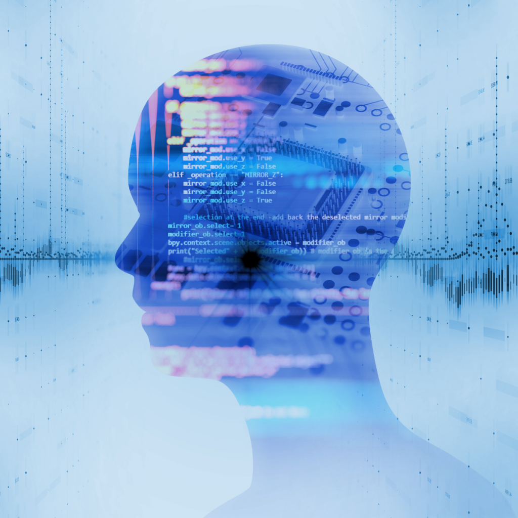 Software Report cover image shows the outline of persons head made up of computer code in blue colours